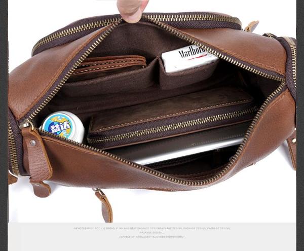 Genuine Leather Mens Messenger Bag Cool Weekender Bag Travel Bag Duffle Bags Overnight Bag Holdall Bag for men