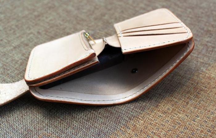 Cool Small Leather Biker Chain Wallet Mens Handmade billfold Chain Wallets