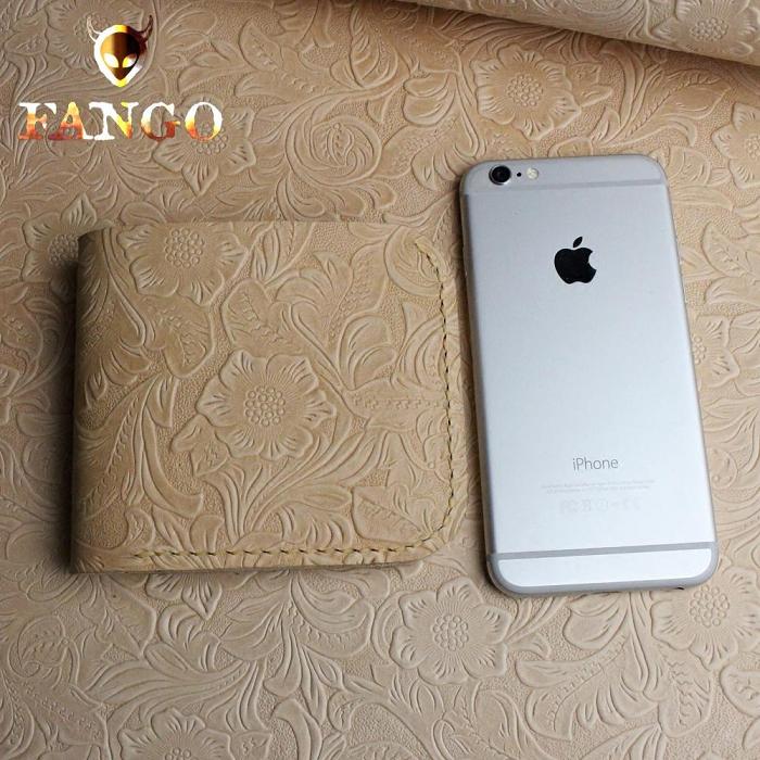 Handmade Leather Floral Mens Cool Slim Leather Wallet Men billfold Wallets Bifold for Men