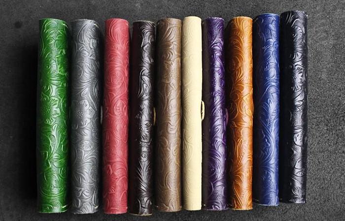 Handmade Leather Floral Mens Cool Travel Long Wallet Card Holder Card Slim Clutch Wallets for Men