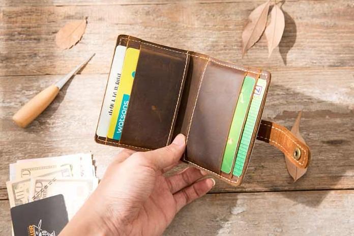 Leather Mens Card Holder Slim Front Pocket Wallets Card Wallet for Men