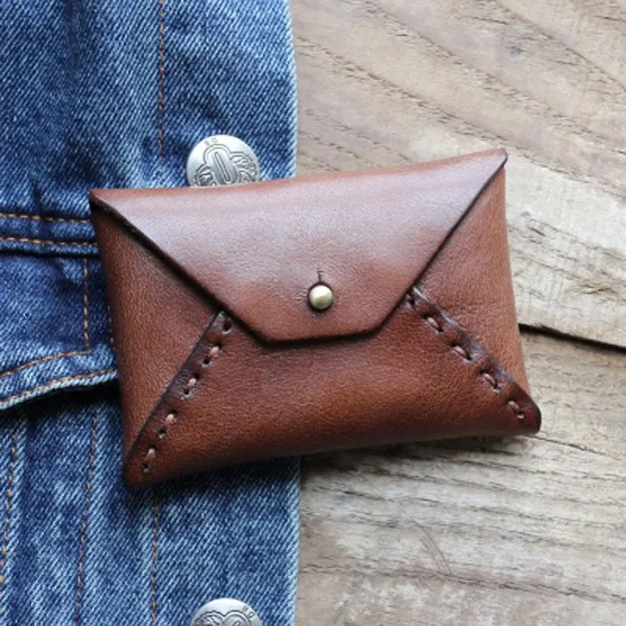 Handmade Leather Mens Change Wallet Card Wallet Front Pocket Wallet Coin Wallet for Men