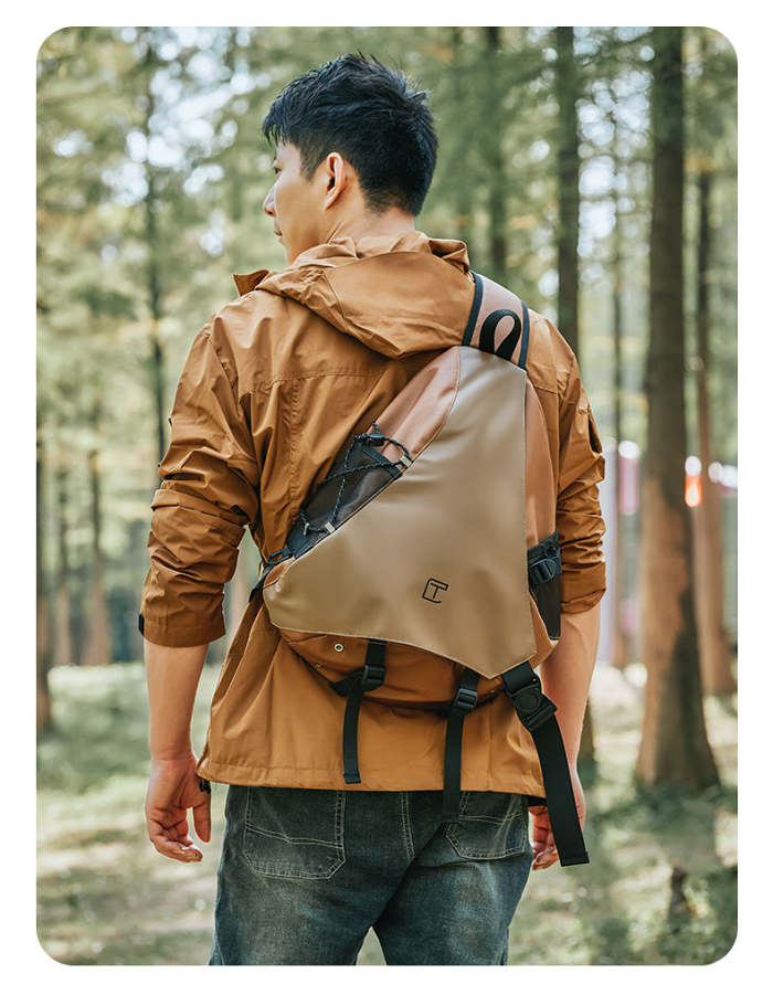 Large Sling Bag For Men Oxford Fabric Waterproof Hiking Sling Bag For Big Men