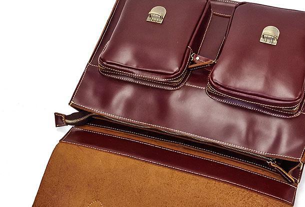 VINTAGE LEATHER MENS Large BRIEFCASEs BUSINESS BRIEFCASE Cool SHOULDER BAG HANDBAGS FOR MEN