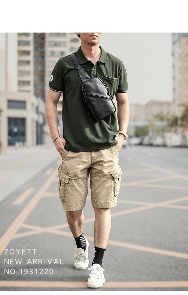 Vintage Dark Brown Leather Mens Chest Bag Black Sling Bag Sling Pack For Men