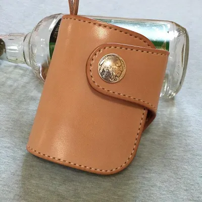 Handmade Leather Biker Wallet Mens Cool Short Chain Wallet Trucker Wallet with Chain