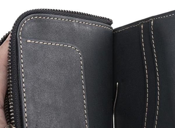 Leather Men Slim Small Wallet Bifold Small Money Clip Wallet for Men