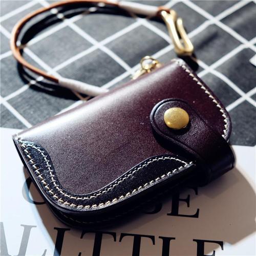Cool Leather Mens Key Wallet Small Chain Wallet for Mens