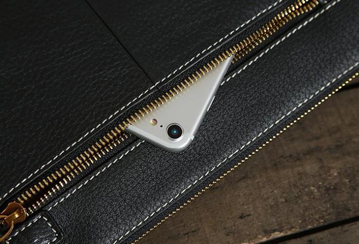 Genuine Leather Mens Clutch Cool Wallet Zipper Clutch Wristlet Bag Wallet for Men