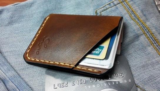 Mens Brown Leather Slim Front Pocket Wallets Leather Cards Wallet for Men