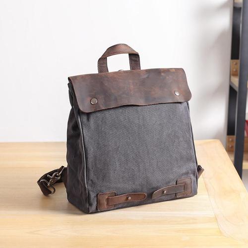 Canvas Leather Mens Womens Small 13'' School Backpack College Backpack for Men