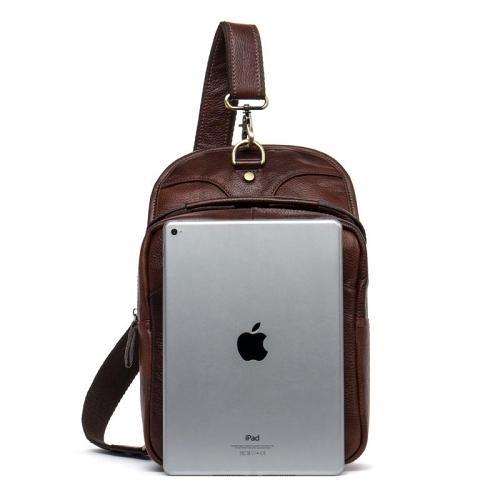 Leather Mens Cool Sling Bag Crossbody Bag Chest Bag for men