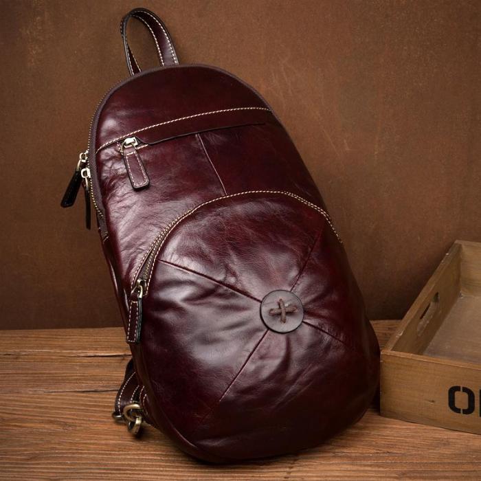 Green Cool Mens Leather Red Backpack Brown Satchel Backpacks School Backpacks for men