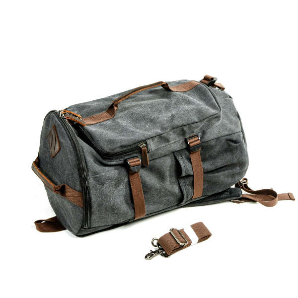 Khaki Waxed Canvas Mens Waterproof Dark Gray Large Hiking Backpack Travel Backpack Barrel Bag for Men