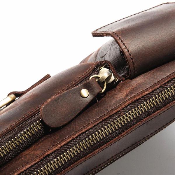 Top Leather Fanny Pack Men's Leather Chest Bag Belt Bag Leather Waist Bag For Men