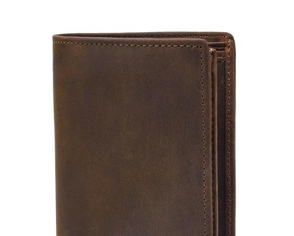 Cool Leather Mens Small Bifold Wallet billfold Wallet Front Pocket Wallets for Men