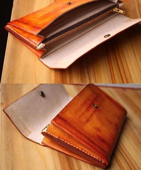 Handmade Leather Vintage Mens Long Wallet Cool Long Wallet for Men