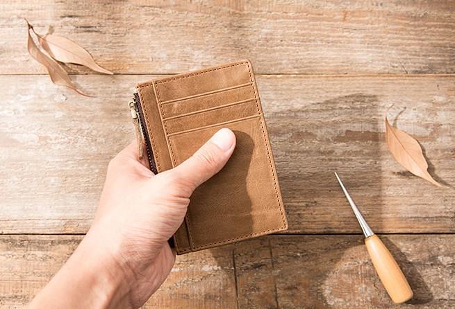 Cool Leather Mens Slim Front Pocket Wallet Small Wallets for Men