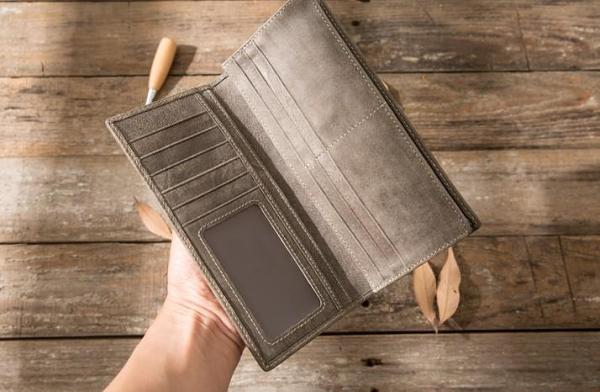 Cool Mens long Wallet Leather Vintage Wallet Long Wallets for Men