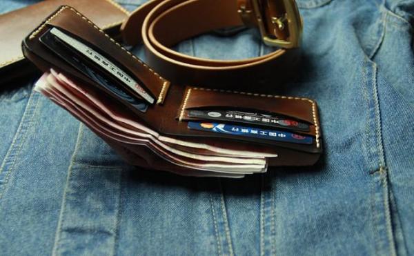 Vintage Leather Mens Bifold Small Wallet Leather Small Wallets for Men