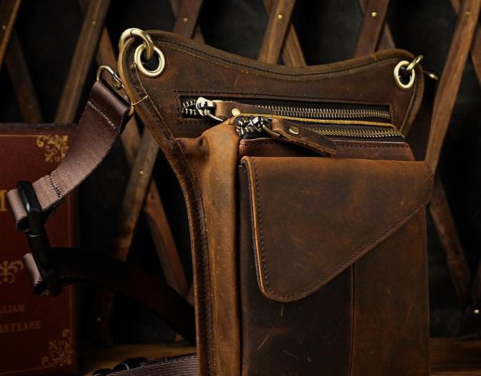 Cool Cell Phone Holsters Leather Belt Pouches for Men Leg Drop Bag waist BAG Shoulder Bag For Men