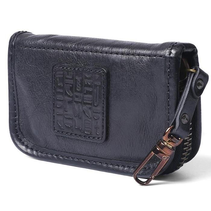 Handmade Leather Mens Small Brown Key Wallet Key Holder Black Car Key Case for Men