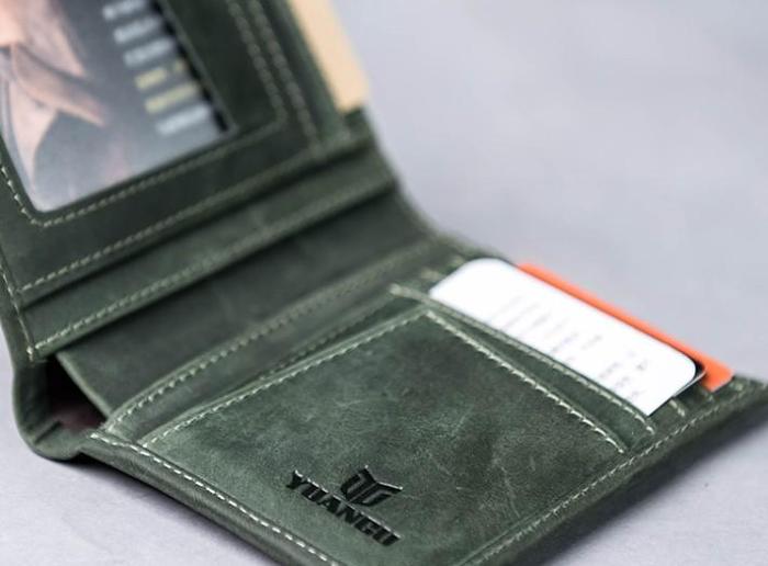 Leather Men Slim Small Wallet Bifold Small Vintage Wallet for Men
