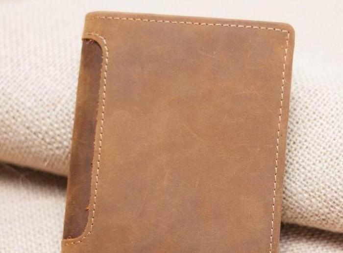 Leather Men Slim Small Wallet Bifold Small Vintage Wallet for Men