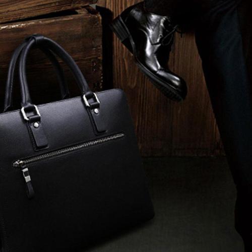 Genuine Leather Mens Cool Messenger Bag Briefcase Work Bag Business Bag Laptop Bag for men