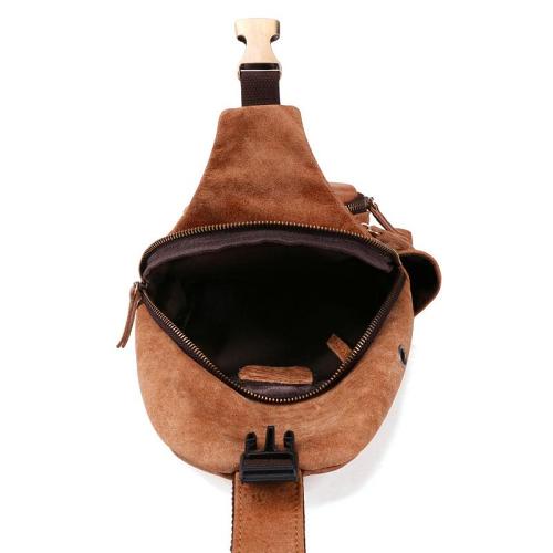 Cool Camel Leather Chest Bag Sling Bag Sling Crossbody Bags For Men