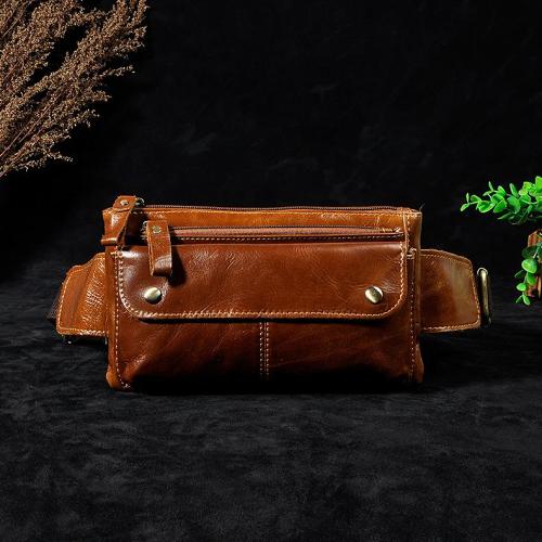 Vintage Leather Fanny Pack Mens Waist Bag Hip Pack Belt Bag for Men
