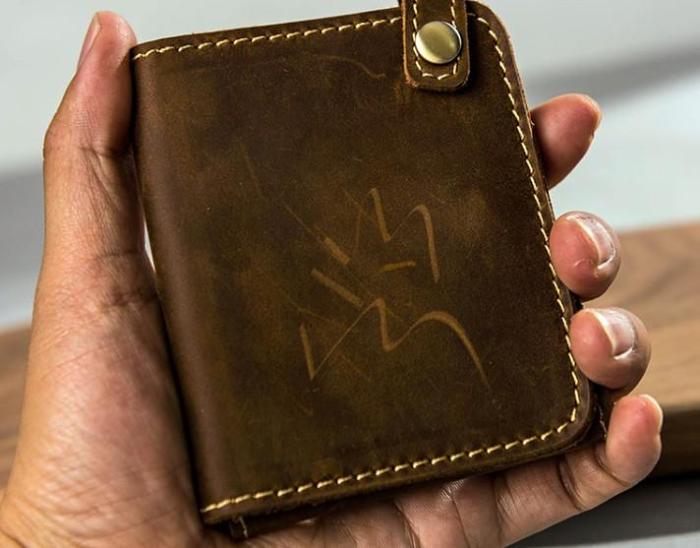 Leather Men Slim Small Wallet Bifold Small Vintage Wallet for Men