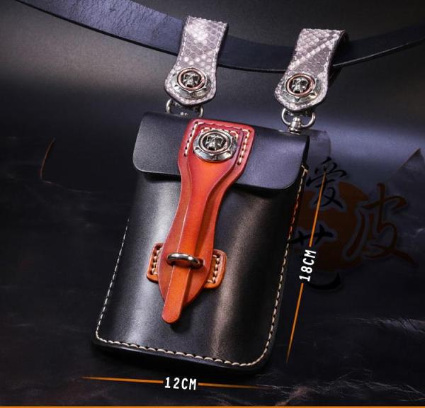 Leather Belt Pouch Mens Small Cases Waist Bag Hip Pack Belt Bag Fanny Pack Bumbag for Men
