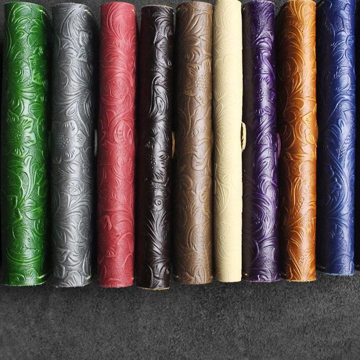 Handmade Leather Floral Mens Cool Travel Long Wallet Card Holder Card Slim Clutch Wallets for Men