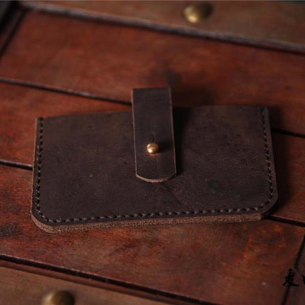 Handmade Mens Cool Short Leather Wallet Men Small Card Slim Wallets Bifold for Men