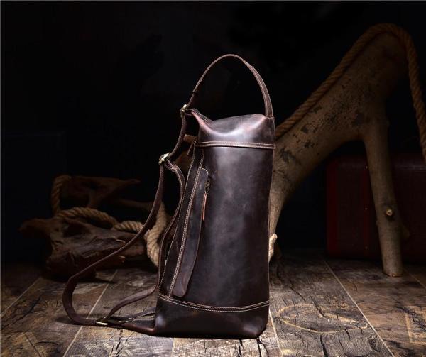 Leather Large Sling Bag for Men Vintage Cool Leather Large Slng Bag For Big Men