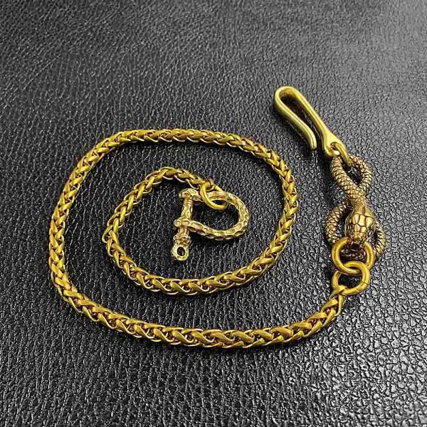 Cool Brass 18 Mens Python Snake Key Chain Pants Chain Wallet Chain Motorcycle Wallet Chain for Men