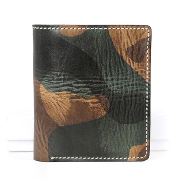 Cool Leather Mens Camouflage Small Wallet Front Pocket Wallet Slim Wallet for Men