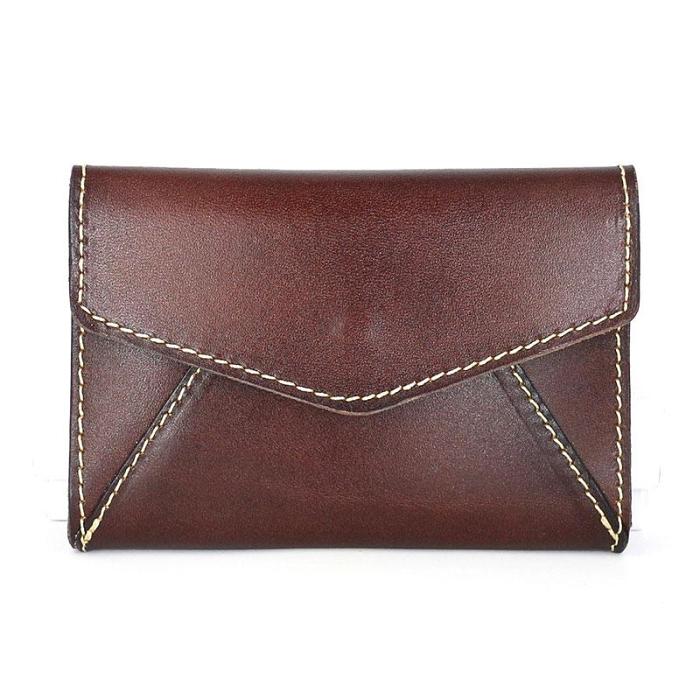Leather Mens Card Wallet Front Pocket Wallet Envelope Cool Small Change Wallet for Men