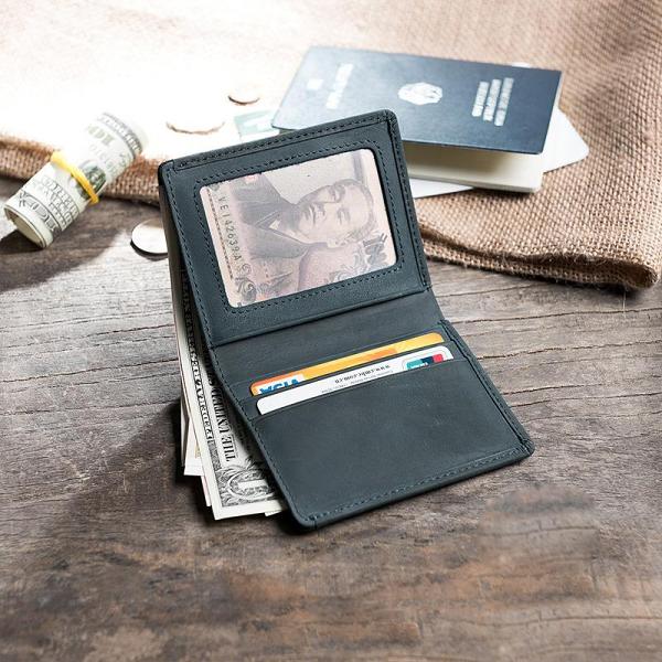 Handmade Leather Mens Cool Slim Leather Wallet Men Small Wallets Bifold for Men