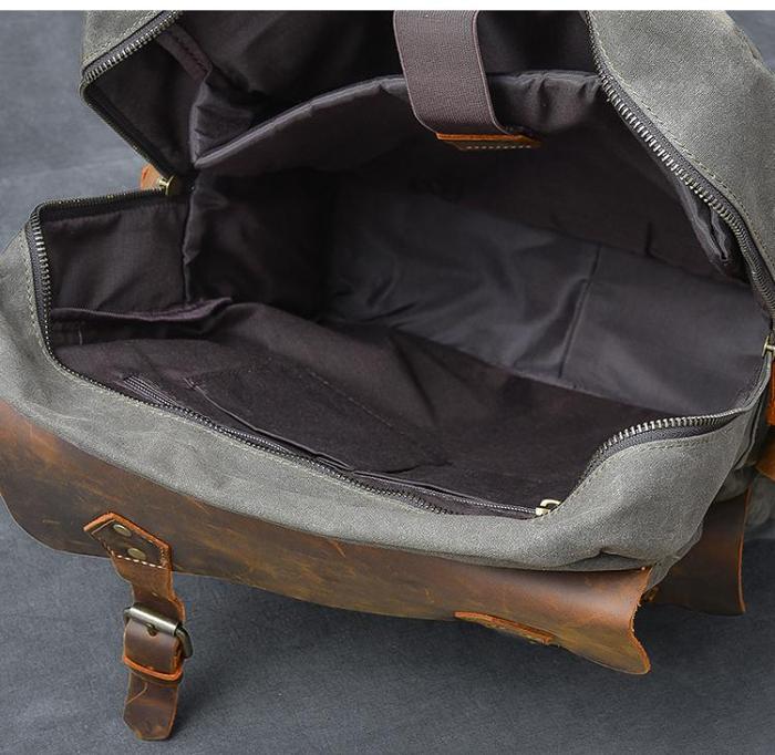 Waxed Canvas Backpack Waxed Canvas Backpack Rucksack Wasxed Canvas Backpack Canvas And Leather Backpack