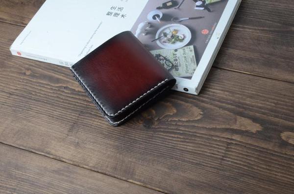 Handmade Leather Minimalist Mens Cool Slim Leather Wallet Men billfold Wallets Bifold for Men
