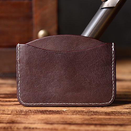 Handmade Mens Cool billfold Leather Wallet Men Small Card Slim Wallets Bifold for Men