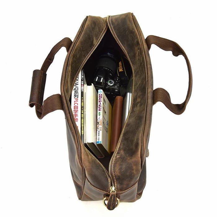 Cool Leather Vintage Mens Weekender Bag Travel Bag Duffle Bag for Men