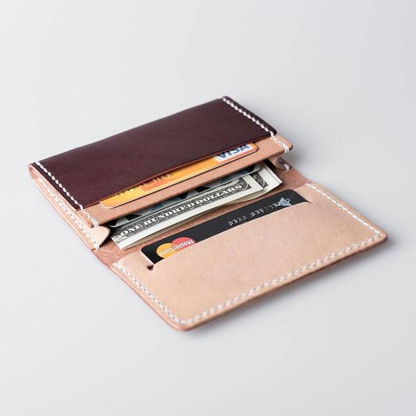 Handmade Leather Mens Cool Short Wallet Card Holder Small Card Slim Wallets for Men