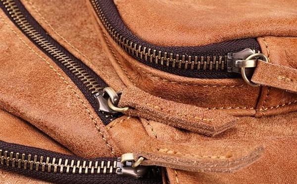 Cool Camel Leather Chest Bag Sling Bag Sling Crossbody Bags For Men