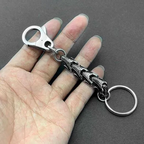 Stainless Steel DRAGON KEYCHAIN BIKER SILVER Key CHAIN SILVER Jeans Chain Jean Chain FOR MEN