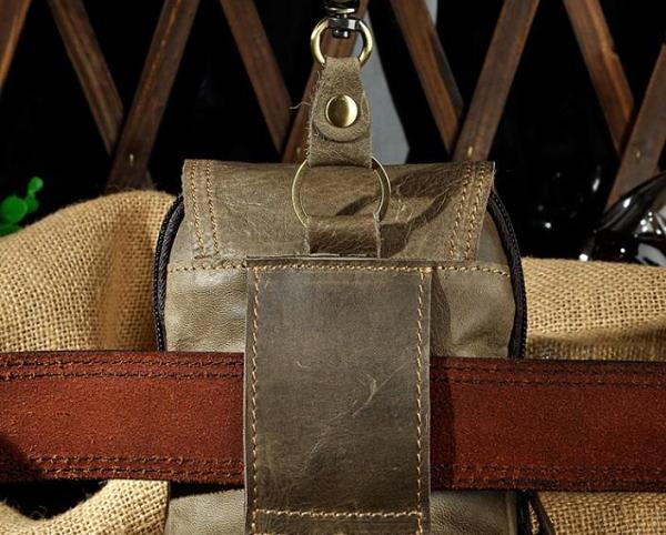 Small Mens Leather Belt Pouch Holsters Belt Cases Cell Phone Waist Pouches for Men