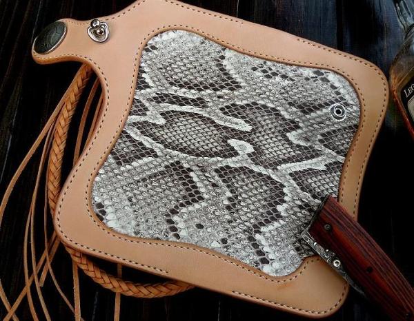 Handmade Leather Biker Wallet Mens Cool Chain Wallet Trucker Wallet with Chain