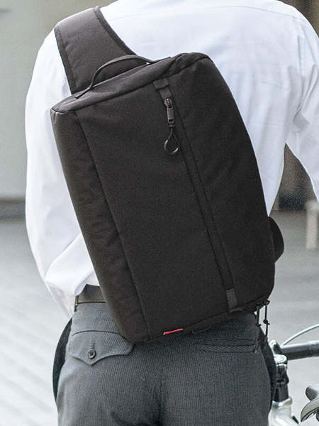 Bussiness Black 14‘’ Laptop Large Sling Bag For Big Men Work Large Sling Bag For Men